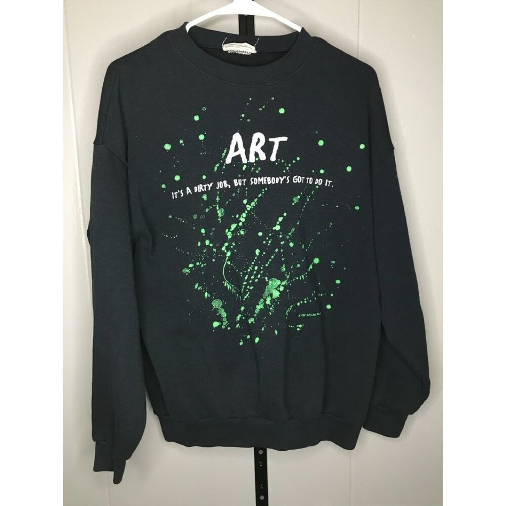 Vintage art splatter creative made usa crewneck sweater sz LG